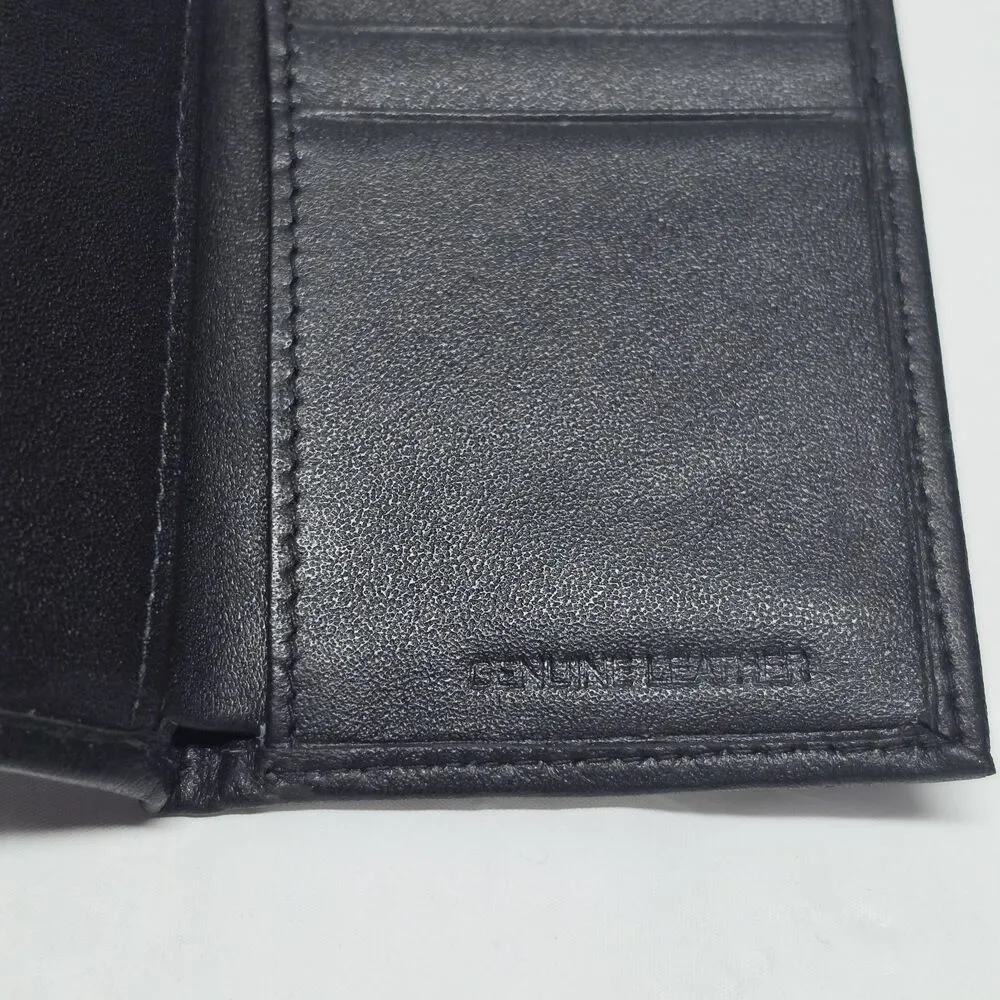 Rico Industries Black Real Leather Wallet MLB Chicago Cubs Logo Embroidered NWT
